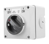 Dioche Interruttore On/off Rotativo con Isolamento Antipolvere con Blocco di Sicurezza, 250 V, Resistente Agli Urti, Grado di Protezione IP66, Materiale PC Ignifugo Durevole (2P40A)