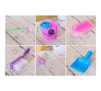 Dioche Kit di Strumenti per la Pulizia della Casa, Set di 9 Pezzi, Accessori per Bambole in Miniatura, per Bambole, Giocattoli in Plastica per la Ricreazione della Casa delle, (COLORFUL)