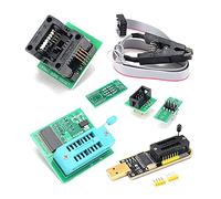 Dioche Kit Programmatore USB, Kit Programmatore USB con Clamp/Holder SOP8 - Bruciatore EEPROM Veloce e Flasher BIOS per Chip Serie 24/25 - Completo di Adattatore da 1,8 V e Presa SOP8 da 150