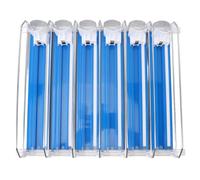 Dioche Organizzatore di Bevande per Frigorifero Frigorifero Organizzatore di Bevande Soda per Organizzatore di Organizzatore con Puschiatore Glide 6 File (BLUE)
