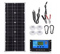 Dioche Pannello di Ricarica Solare Semiflessibile da 30 W 18 V, Caricatore per Telefono USB, Pannello di Ricarica Solare Esterno Portatile Adatto per Campeggio, Escursionismo, Automobili e Barche