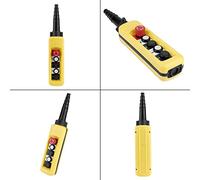 Dioche Paranco a 4 Direzioni Interruttore a Pulsante del Paranco a Catena della Gru - Controller Pendente in ABS Resistente con 4 Pulsanti e Arresto di Emergenza per un Sollevamento Sicuro - Leggero