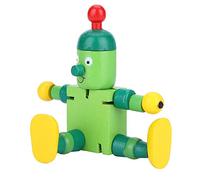 Dioche Personality Wooden Robot Toys for Kids - Red Educational Learning Toy - Design Flessibile Carino Migliora la creatività e l'immaginazione (Green)