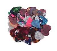 Dioche Plettri per Chitarra in Celluloide Colorata Plettro Durevole di Alta qualità per Chitarre Acustiche Elettriche Basse Colori e Spessore Casuali 0,46 Mm 0,71 Mm 0,96 Confezione (100PCS)