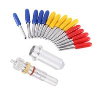 Dioche Plotter Precision Plotter Set con Carburo di Tungsteno | 15 Pezzi di Taglio per Vinile | Include Holder & Caps | Ideale per 30? 45? 60? Applicazioni