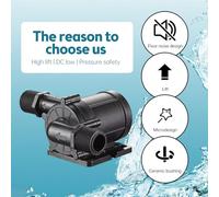 Dioche Pompa Acqua Sommergibile, Pompa Acqua Sommergibile DC 24 V Mini Ad Immersione a Basso Rumore da 180 Gradi con Sollevamento di 12 Metri e Motore Brushless - 700 L/H per Lavastoviglie, Fontana,