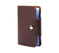 Dioche Porta della Carta di Credito in Pelle Elegante con Chiusura e capacità di 24 Carte in Blu per la Protezione delle Carte Definitive (Brown)