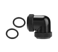 Dioche Raffreddamento a Liquido per PC Connettore per Tubo Doppio Rigido a Gomito a Gomito da 90 Gradi Fai-da-te per Raffreddamento a Liquido Ad Acqua - Raccordo in Ottone Cromato per PETG - (BLACK)