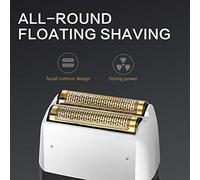 Dioche Rasoio Elettrico Uomo, Rasoio Galleggiante Dal Design a Doppia Rete con Display LED e Rifinitore per Basette, per del Viso, Corpo, Capelli Corti (Argento, nero)