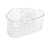 Dioche Scaffale Angolare per Lavello con Ventosa - Scaffale Angolare per Lavello e Spugna Triangolare Cucina - Installazione Senza Trapano - Nero Trasparente - Ideale per Piccoli Spazi (Trasparente)