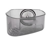 Dioche Scaffale Angolare per Lavello con Ventosa - Scaffale Angolare per Lavello e Spugna Triangolare Cucina - Installazione Senza Trapano - Nero Trasparente - Ideale per Piccoli Spazi (Nero