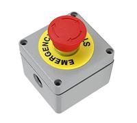Dioche Scatola E-switch da 15 A Scatola Operativa di Controllo Arresto di Emergenza A 1 Pulsante IP66 Struttura in Lega di Alluminio Impermeabile e Antipolvere per Condizioni Estreme 80x75x60 Mm