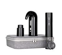 Dioche Set Apribottiglie Elettrico + Decanter per Vino + Tappo Sottovuoto + Tagliacapsule + Include Custodia, Scelta Regalo perfetta. (BLACK #-1)