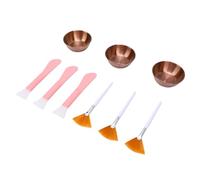 Dioche Set Spa per il Viso 9 Pezzi 3 Ciotole per Miscelazione in Acciaio Inossidabile 3 Spazzole a Ventaglio Spatole Kit Applicatore per Estetista Home Spa Cura dell (Oro rosa)