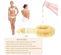 Dioche Spazzola Bagno in Sisal Spazzola Esfoliante per il Corpo con Manico in Legno per la Cura della Pelle della Doccia Migliora la Rimozione delle Cellule Morte della Pelle Essenziale (Colore del