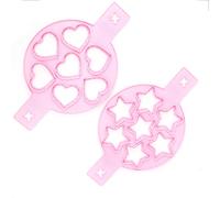 Dioche Stampi per Pancake a Cuore Confezione da 2 Stampi per Pancake con Anelli per Uova in Silicone, Stampo per Flipper per Padella Antiaderente, Forniture da Fai-da-te