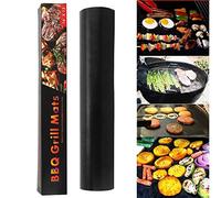 Dioche Tappetini per Barbecue Riutilizzabili, 5 Pezzi, Tappetini Antiaderenti per Griglie a Gas, Carbone Ed Elettriche - Perfetti per Pollo, Costolette, Verdure e Pizza - Neri 40x33 Cm