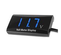 Dioche Voltmetro Digitale Misuratore di Tensione Display a LED 12V Misuratore da Pannello per Auto Moto - Misurazione della Tensione Ad Alta Precisione | Stato di Ricarica Intuitivo