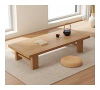 Diodceraic Low Coffee Table Japanese Floor Table Solid Wood Farmhouse Rustic Rectangular Center Table Low Table for Sitting on The Floor(Natural,120 * 60 * 38cm)