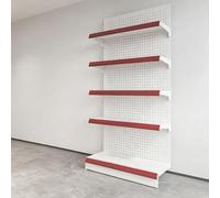 Diodceraic Scaffalatura gondola da negozio a 4/5 ripiani, robusta in metallo, regolabile, per supermercati e punti vendita(H225cm,L70cm(Add-on Shelf))