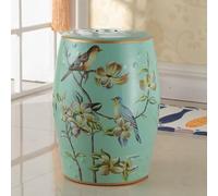 Diodceraic Sgabello Decorativo Stile Cinese In Ceramica Fiori & Farfalle Sgabello Da Giardino Sgabello Da Giardino In Ceramica Boho Per Bagno, Giardino D'Inverno, Patio(D)