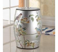 Diodceraic Sgabello Decorativo Stile Cinese In Ceramica Fiori & Farfalle Sgabello Da Giardino Sgabello Da Giardino In Ceramica Boho Per Bagno, Giardino D'Inverno, Patio(M)