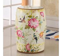 Diodceraic Sgabello Decorativo Stile Cinese In Ceramica Fiori & Farfalle Sgabello Da Giardino Sgabello Da Giardino In Ceramica Boho Per Bagno, Giardino D'Inverno, Patio(Q)