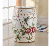 Diodceraic Sgabello Decorativo Stile Cinese In Ceramica Fiori & Farfalle Sgabello Da Giardino Sgabello Da Giardino In Ceramica Boho Per Bagno, Giardino D'Inverno, Patio(U)