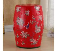 Diodceraic Sgabello Decorativo Stile Cinese In Ceramica Fiori & Farfalle Sgabello Da Giardino Sgabello Da Giardino In Ceramica Boho Per Bagno, Giardino D'Inverno, Patio(X)