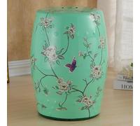 Diodceraic Sgabello Decorativo Stile Cinese In Ceramica Fiori & Farfalle Sgabello Da Giardino Sgabello Da Giardino In Ceramica Boho Per Bagno, Giardino D'Inverno, Patio(Y)