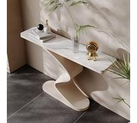 Diodceraic Tavolo Consolle Moderno con Base in Metallo, Tavolo da Corridoio per Ingresso, Base in Acciaio al Carbonio per Vista Elegante per il Soggiorno e la Camera da Letto(White B,120x30x80cm)
