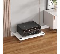 Diodceraic Torre Rack Audio A 1/2/3/4 Livelli, Supporto Multimediale AV In Vetro E Acciaio Inossidabile Per Home Theater E Sistema HiFi, Armadio Audio Moderno E Rack Stereo(White,1 tier)