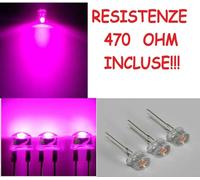 Diodi LED 5mm alta luminosità STRAW HAT 170° BIANCO ROSSO VERDE BLU RESISTENZE [EEK: A+++]