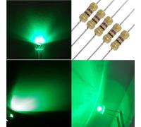 Diodi LED 5mm alta luminosità STRAW HAT 170° BIANCO ROSSO VERDE BLU RESISTENZE [EEK: A+++]