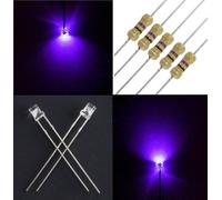 Diodi LED alta luminosità TESTA PIATTA + RESISTENZE BIANCO ROSSO VERDE BLU... [EEK: A+++]