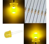 DIODI LED LUCE DIFFUSA 10mm BIANCO ROSSO VERDE BLU GIALLO RESISTENZE 5 10 50 Pz.