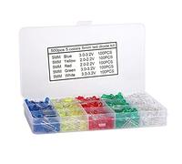 Diodi luminosi, super luminosi da 5 mm, multicolore, a risparmio energetico, a basso consumo, di lunga durata, confezione da 500 pezzi, ideali per progetti fai da te, esperimenti