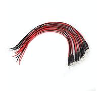 Diodo LED precablato 10Pz 12V 0,06W 3mm Diodo a emissione luminosa LED Cavo diodo LED multicolore a basso consumo energetico, 20 cm(Rosso)