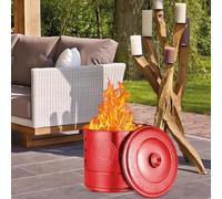 Dioeazh Bruciacarte - Inceneritore in Acciaio Inossidabile per Barile di Banconote,Barile Propizio con Coperchio e Maniglia per Trasporto per Rituali e Cerimonie Funebri Festa del Qingming