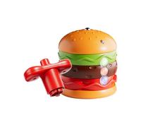 Dioeazh Trottola Da Battaglia Per Bambini,Gioco Luminoso a Forma di Hamburger con Trottola | Con Musica, Giocattolo Educativo Bilancia Per Asilo Casa E Viaggi