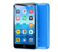 Diofox 80 GB Lettore MP3 Bluetooth e WiFi, MP3 Lettore Musicale Schermo Tattile HD 4,0 Pollici, Spotify, Amazon Music, Audible, Deezer, Radio FM, E-Book, Play Store, espandibile a 512 GB - Blu
