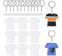 Diogeynu 72pcs Trasferimento di Calore Portachiavi Accessori Acrilico Ciondolo Portachiavi per Gli Appassionati Sublimazione Portachiavi Lanyard