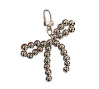 Diogeynu Ciondolo per cellulare con perline e fiocco, accessorio per borsa, zaino, decorazione per gli appassionati di moda