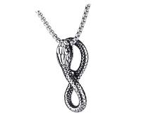 Diogeynu Elegante collana a serpente Ouroboros in acciaio inox, accessorio per il collo del serpente per stili gotici moderni alla moda per uomini e donne, Misura unica, come descritto, come descritto