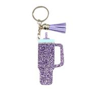 Diogeynu Elegante portachiavi con frangia alla moda a forma di tazza, accessorio per borsa, accessorio per chiave ornamento, zaino, ciondolo per amanti della tazza