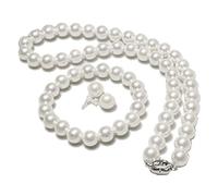 Diogeynu Set di tre pezzi di perle di alta qualità da sposa gioielli set collana orecchino donna personalità collare collana regalo orecchini per le donne set turchese