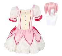 Diohauxi KanameMadoka Costume Cosplay - Set di abiti anime con parrucca | Gioco di ruolo per Halloween (S-2XL)