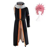 Diohauxi Natsu Dragneel, costume da cosplay, costume da combattimento Samurai, set completo con parrucca, costume da gioco di ruolo per Halloween