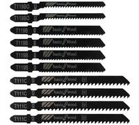 Diompirux 10 pezzi Set di lame curve in acciaio ad alto tenore di carbonio, single-cam shank lame per seghetto alternativo, Lama per seghetto alto tenore carbonio, per il legno di precisione,fai-da-te