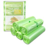 Diompirux 100 Sacchetti per rifiuti, Sacco universale della spazzatura da 20L, Anti-strappo Anti-foro Anti-penetrazione, per la pattumiera del bagno o della cucina, 50X60cm, Verde